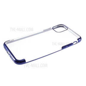 Луксозен силиконов гръб ТПУ кристално прозрачен за Apple iPhone 11 Pro 5.8 син сапфир кант